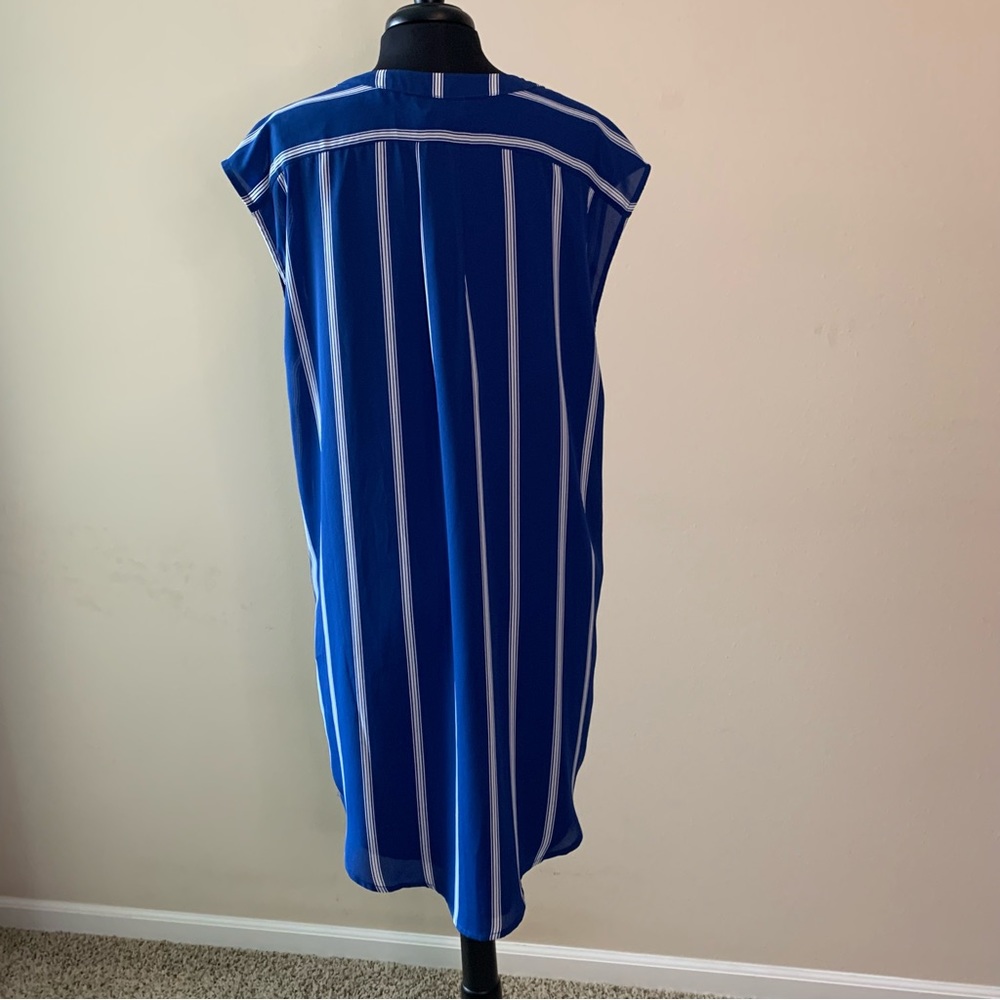 BB Dakota Dress Blue Striped Large Shift Shirtdress NWT - Picture 6 of 12